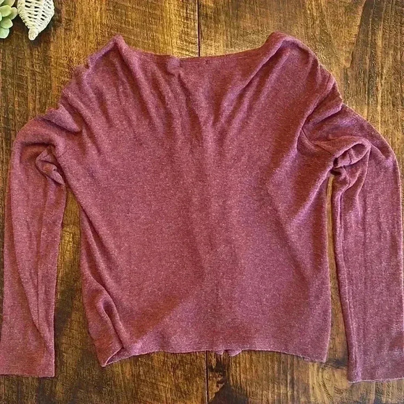 J. Crew | 90’s Mauve Wool Blend Cardigan w/Ruffle Detail - Picture 5 of 6